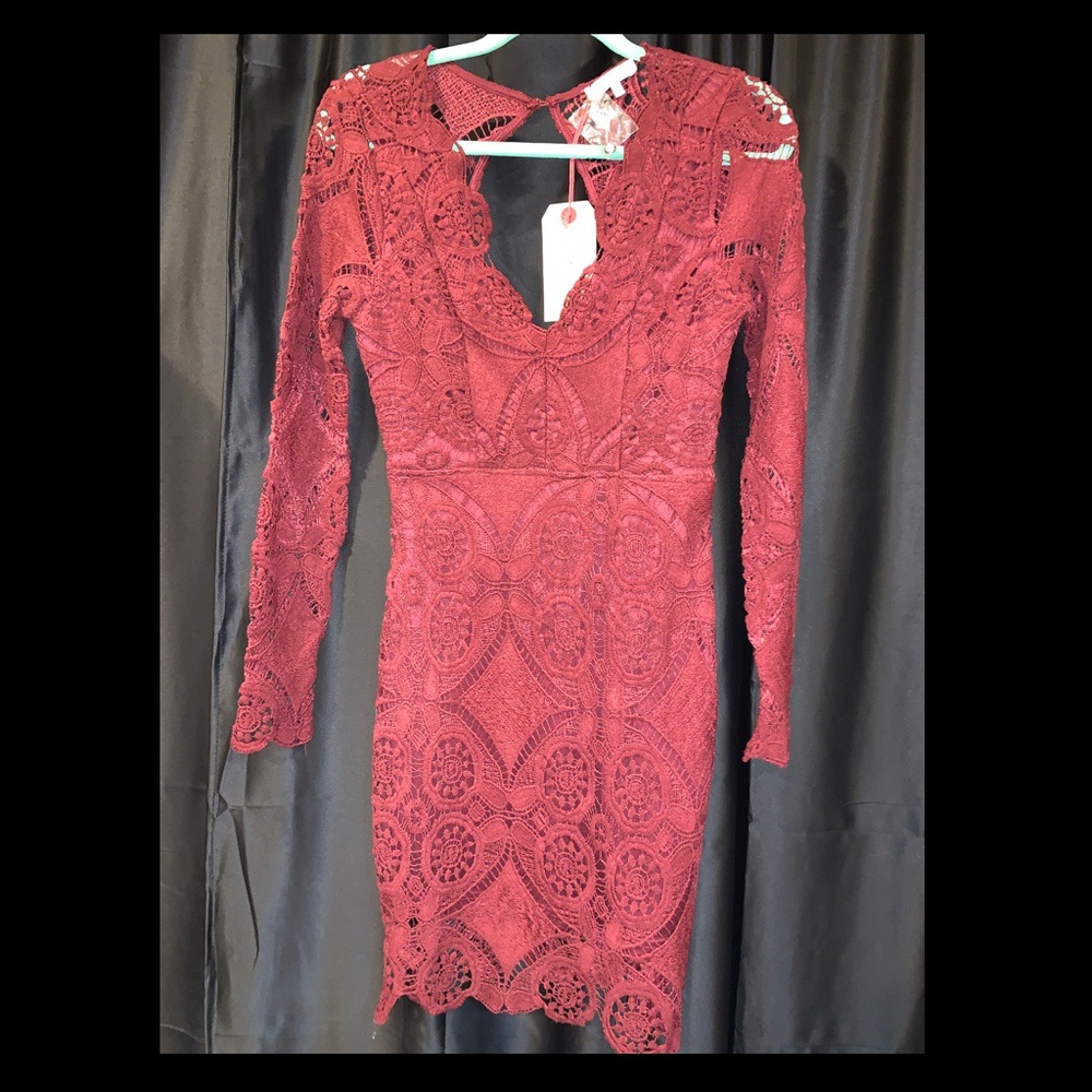 Burgundy/Maroon Lace Dress